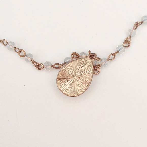 Iridescent yellow bead pendant w/clear bead accent - Picture 12 of 12